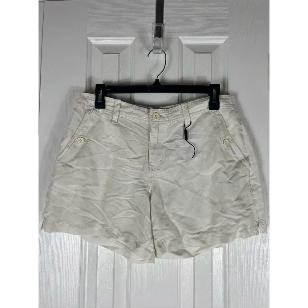 Calvin Klein White NWOT Womens Linen Shorts Size 29